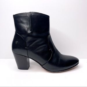 TRASK Ronda Black Leather Ankle Bootie